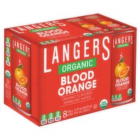 Langers Organic Sparkling Water, Blood Orange, 8 pack/12 oz - 96 Ounce